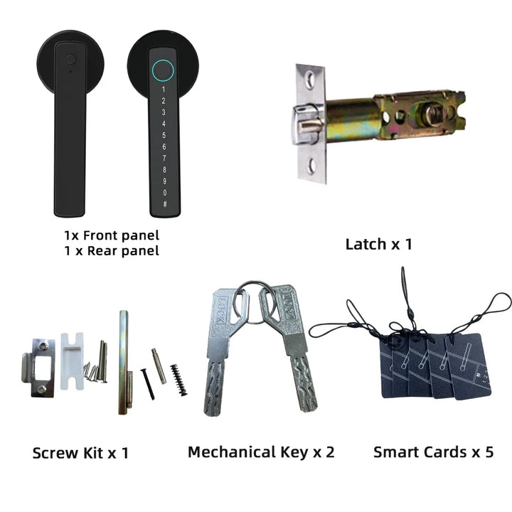 Secure Your Home with RAYKUBE M5: The Ultimate Smart Fingerprint Door Lock – Featuring Password, Key, IC Card, Smartlife, and Tuya APP Unlock!